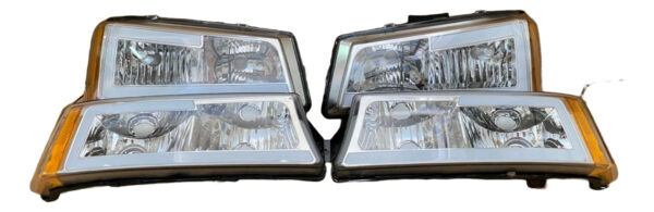 Faros Silverado 2003/2007 Cara Diablo Led Por Juego - Imagen 2